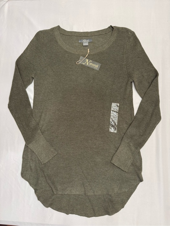 Natural Reflections Sweaters - Natural Reflections Olive Green Scoop Neck Sweater